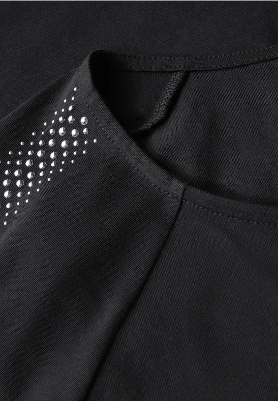 Shirt mit Schulterdetail Black