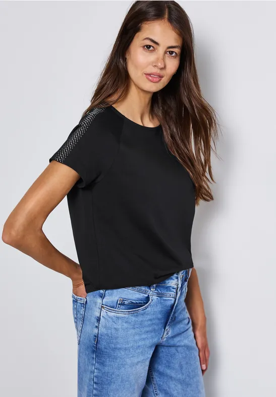 Shirt mit Schulterdetail Black