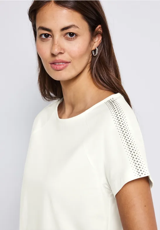 Shirt mit Schulterdetail off white