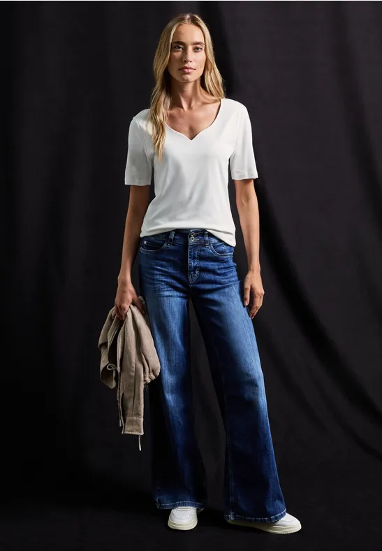 T-shirt avec encolure en cœur off white