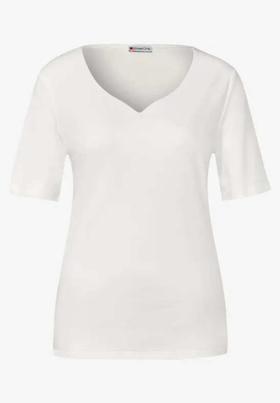 T-shirt avec encolure en cœur off white