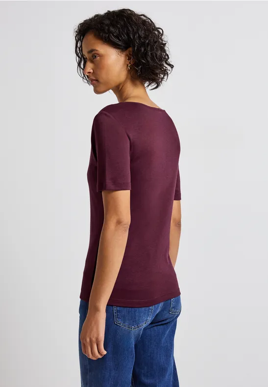 Shirt met hartvormige halslijn noble red