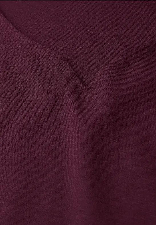 Shirt met hartvormige halslijn noble red