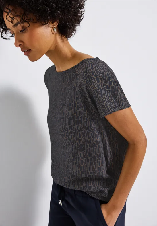 Puzzle Print Shirt deepwater blue