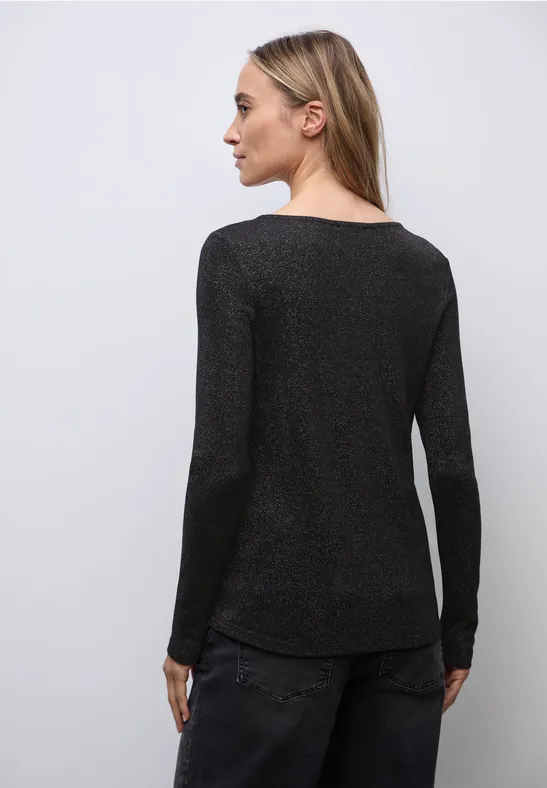 T-shirt à manches longues scintillant Black