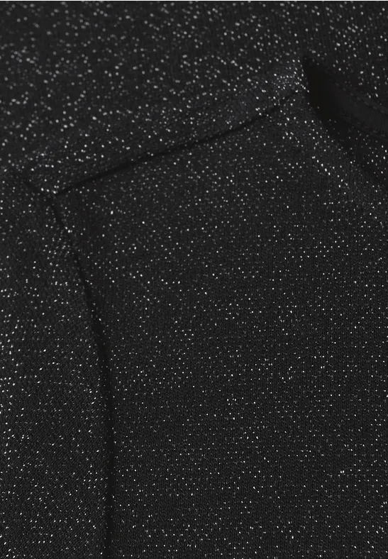 T-shirt à manches longues scintillant Black