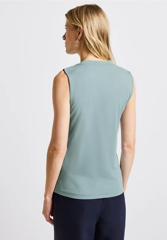 Silk-Look geribbelde top arona blue