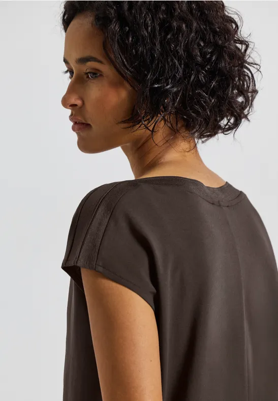 U-Boot Shirt mit Rippdetail deep roast brown