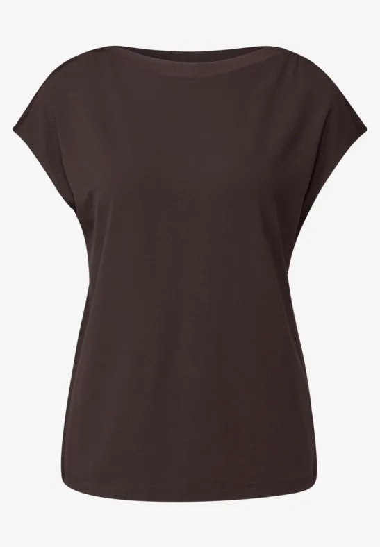 U-Boot Shirt mit Rippdetail deep roast brown