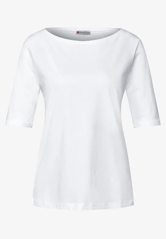 Shirt mit U-Boot-Ausschnitt White