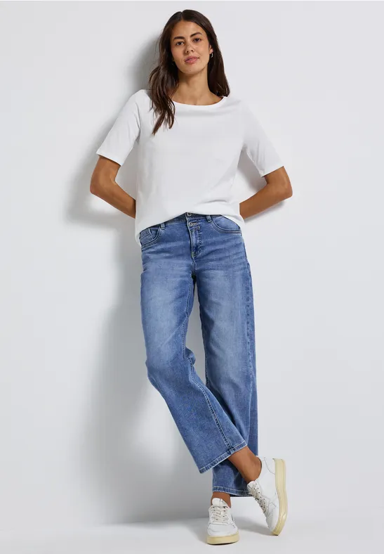 Shirt mit U-Boot-Ausschnitt White