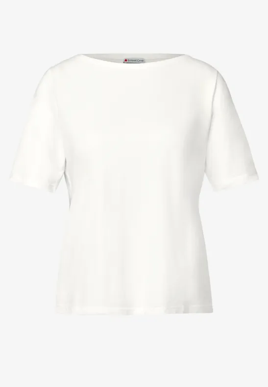 Shirt met boothals off white