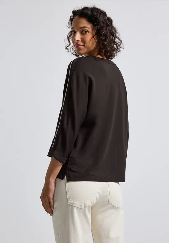 Shirt met gallonstrepen deep roast brown