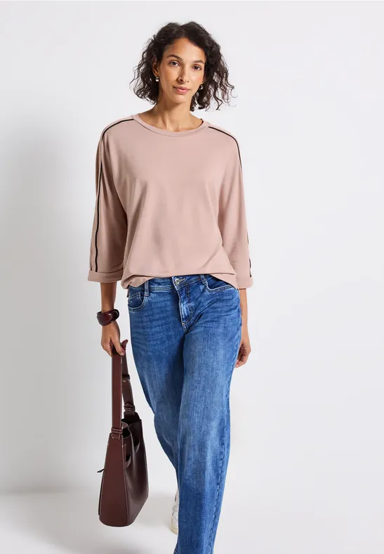 Shirt met gallonstrepen faded rose