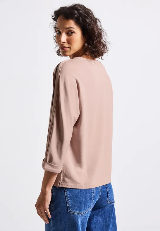 Shirt met gallonstrepen faded rose