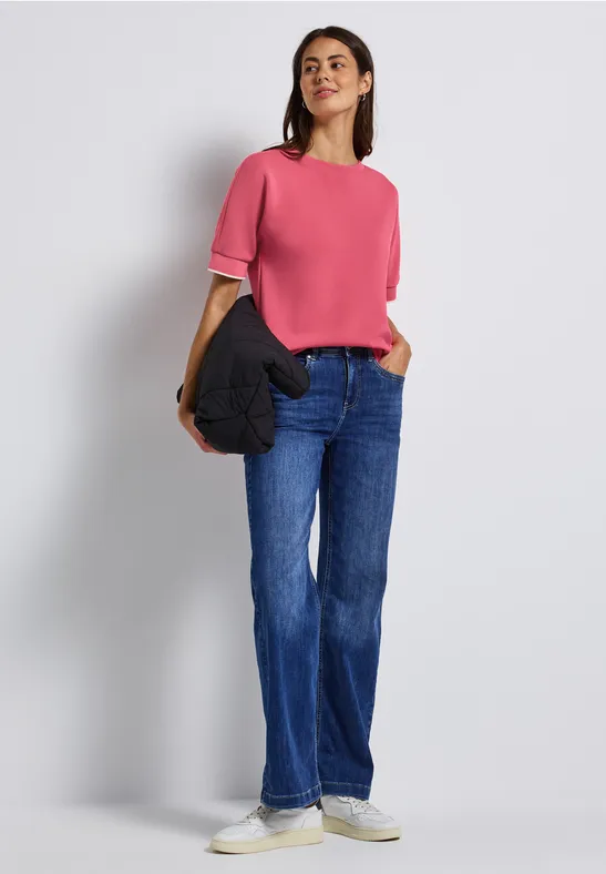 Silk-Look Shirt almond coral