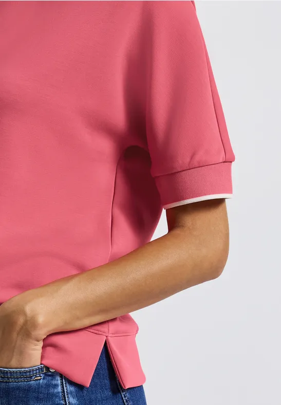 Silk-Look Shirt almond coral