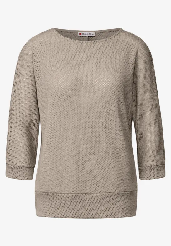 Shirt met gebreide look morning beige