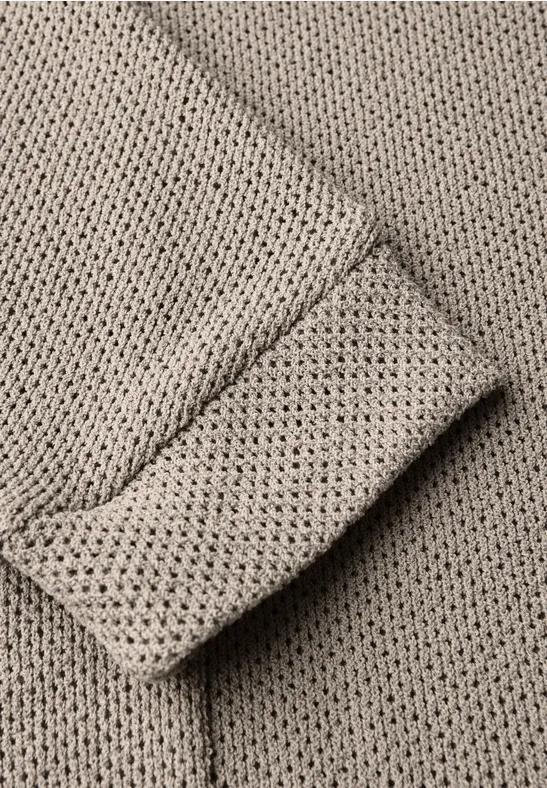 Shirt met gebreide look morning beige