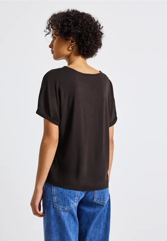 Gestructureerd gemengd shirt deep roast brown