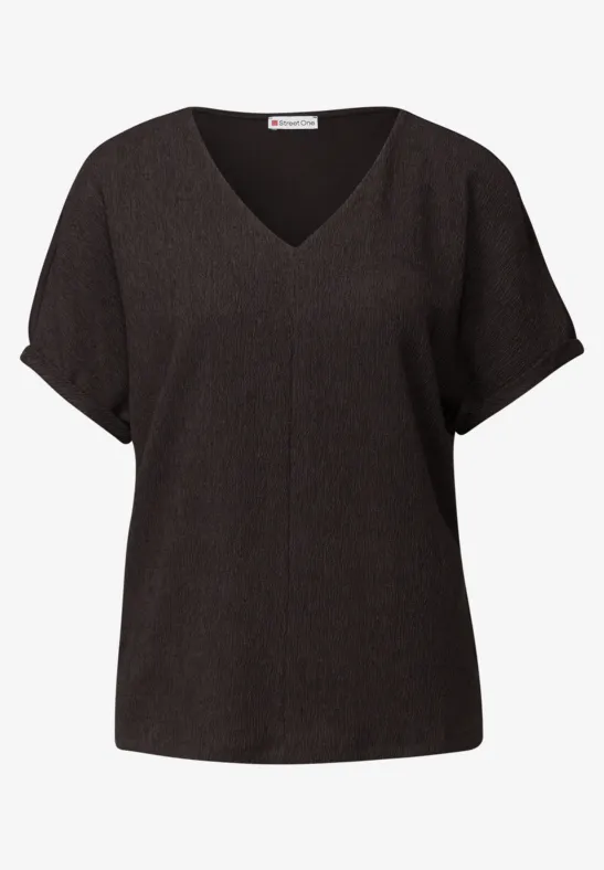 Gestructureerd gemengd shirt deep roast brown