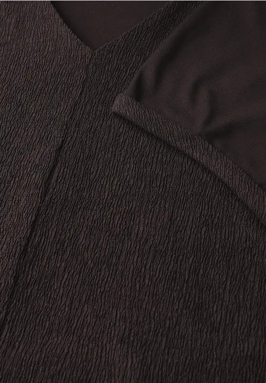 Gestructureerd gemengd shirt deep roast brown