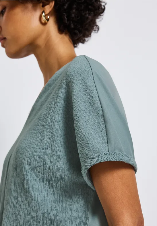 Gestructureerd gemengd shirt arona blue