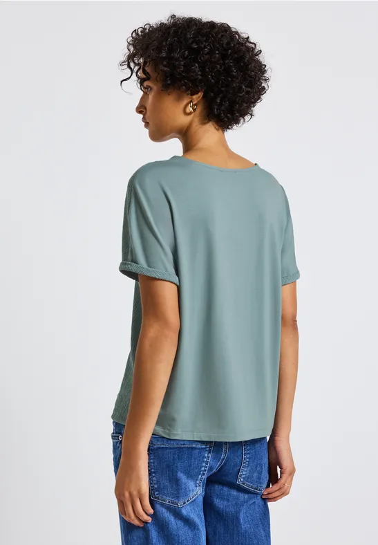 Gestructureerd gemengd shirt arona blue