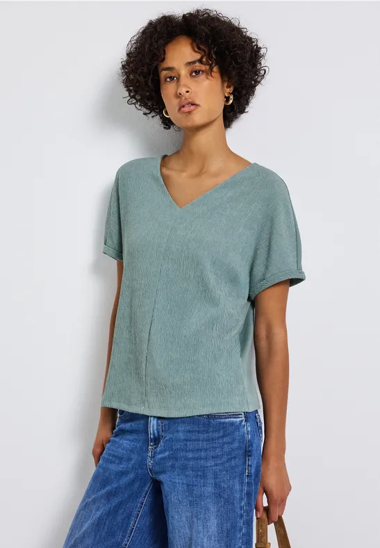 Gestructureerd gemengd shirt arona blue