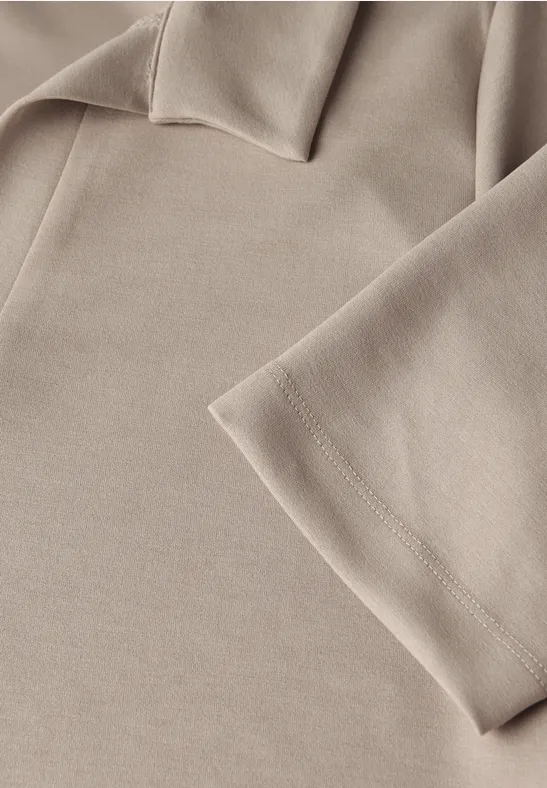 Silk-Look Poloshirt morning beige