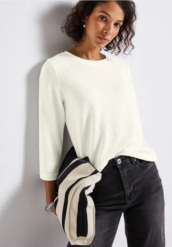 Shirt met gebreide look off white