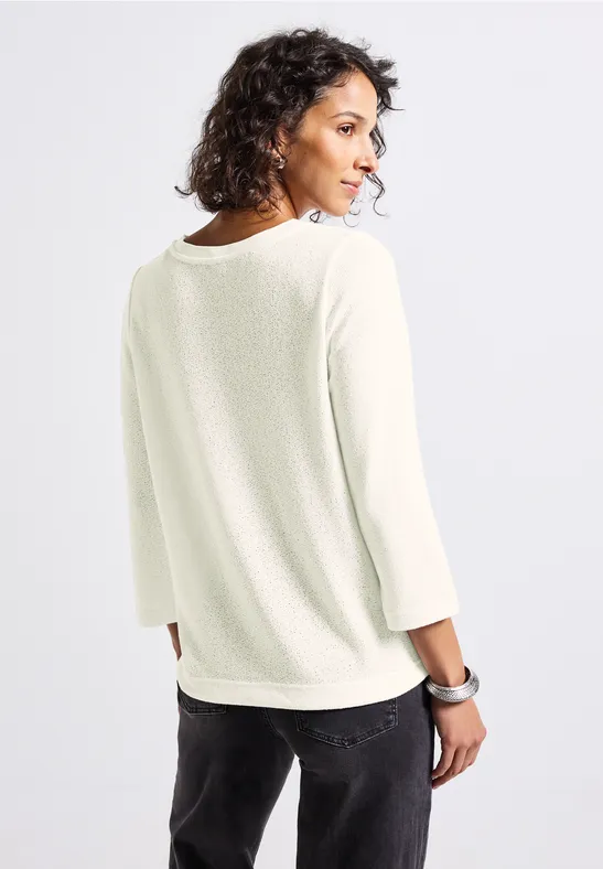 Shirt met gebreide look off white