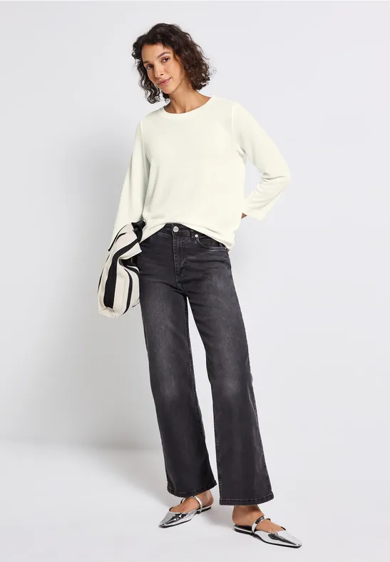 Shirt met gebreide look off white