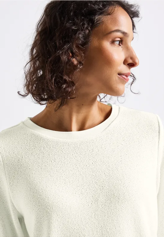 Shirt met gebreide look off white
