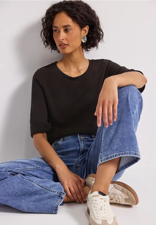 Strick-Look Shirt deep roast brown