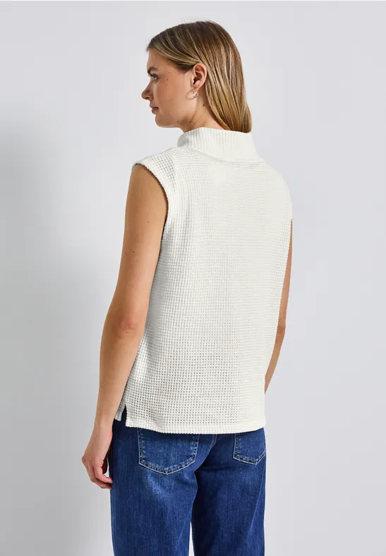 Turtleneck Shirt mit Zipper off white