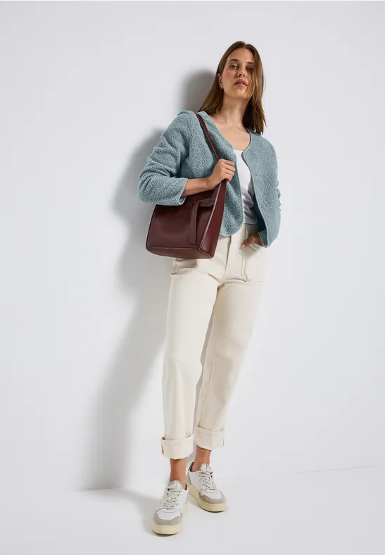 Teddy jas met knoopsluiting arona blue