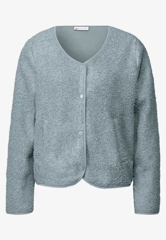 Teddy jas met knoopsluiting arona blue