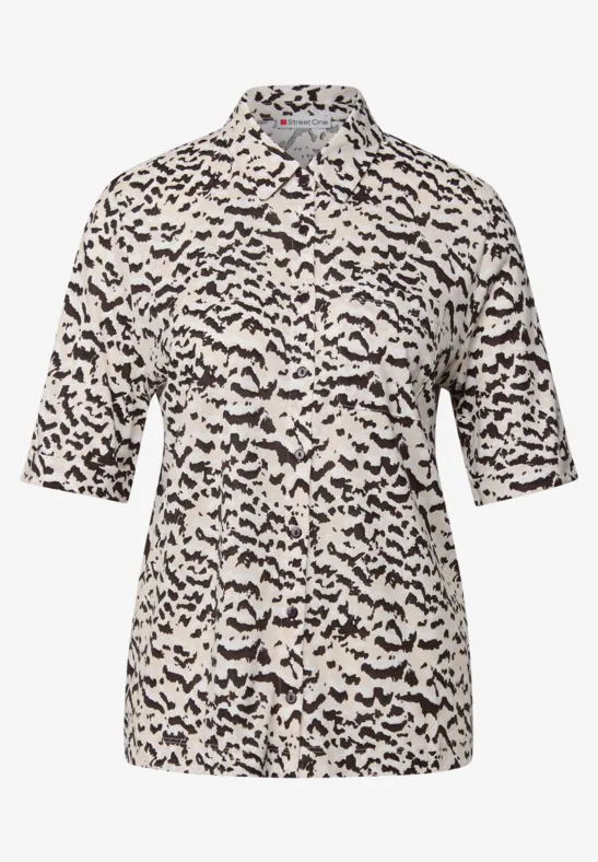 Shirt im Blusenlook morning beige