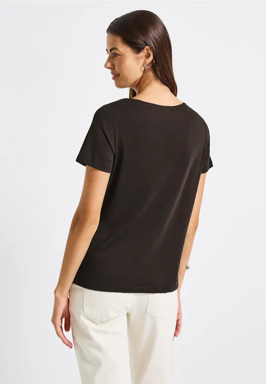 Shirt met tekst kunstwerk deep roast brown