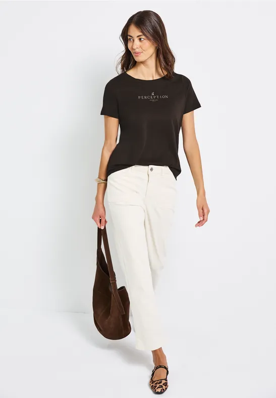 Shirt met tekst kunstwerk deep roast brown