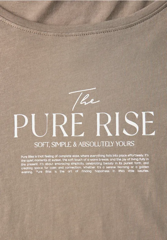 Shirt met tekst kunstwerk bark brown