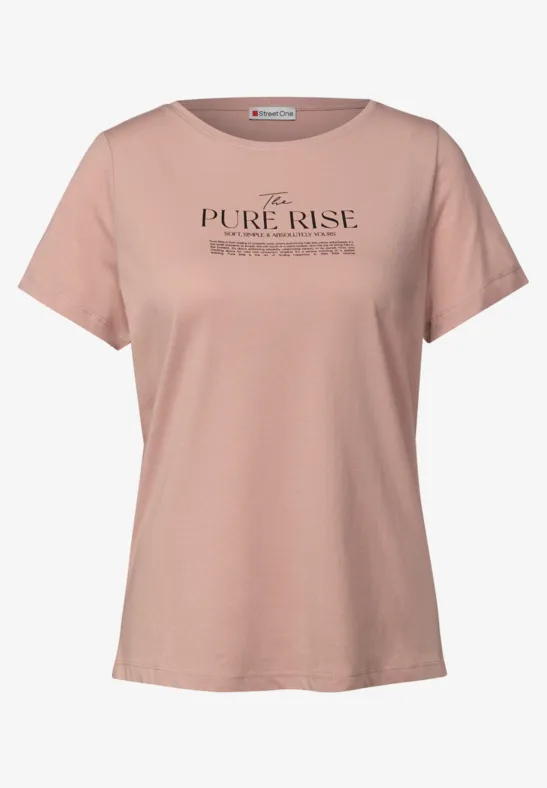 Shirt met tekst kunstwerk faded rose