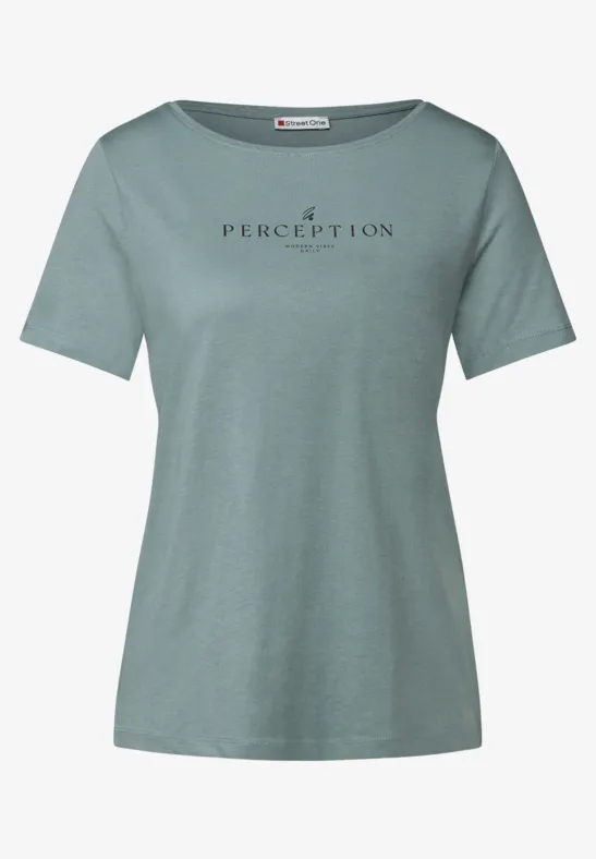 Shirt met tekst kunstwerk arona blue