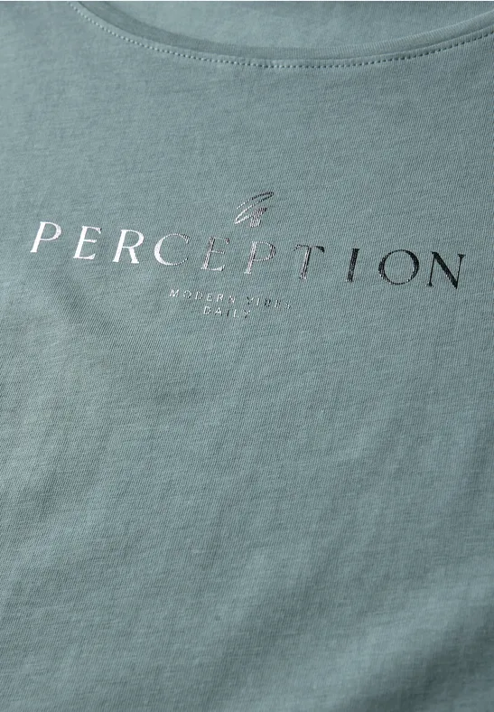 Shirt met tekst kunstwerk arona blue