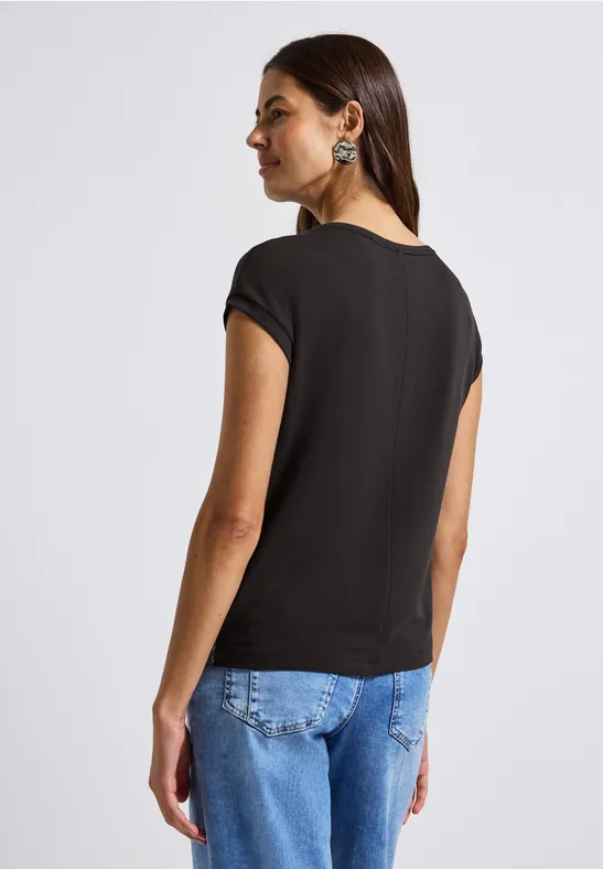 Shirt met glitterdetails deep roast brown