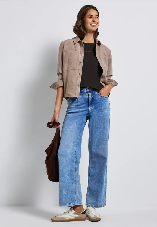 Shirt met glitterdetails deep roast brown