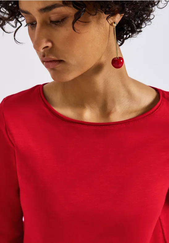 Shirt mit 3/4 Arm racing red