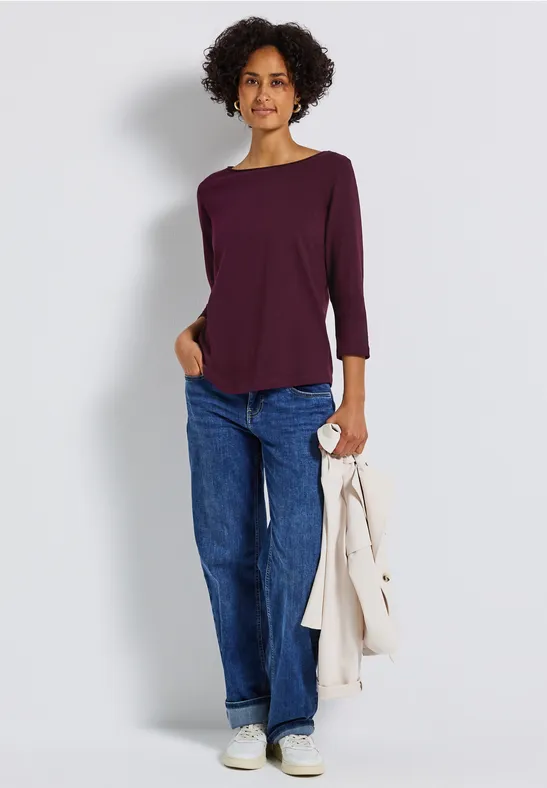 Shirt met 3/4 mouwen wildberry red