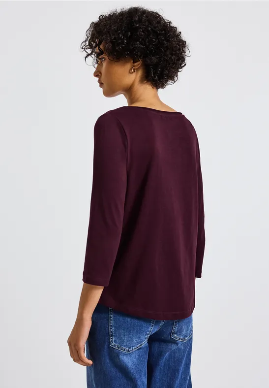 Shirt met 3/4 mouwen wildberry red